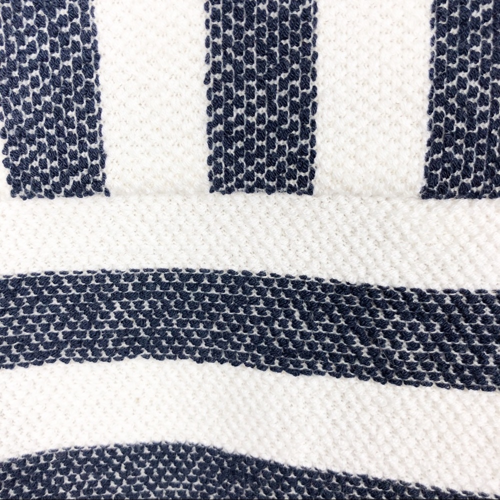 Sanctuary Textured Knit Stripe Short Sleeve Top Blue White Large - Picture 6 of 6